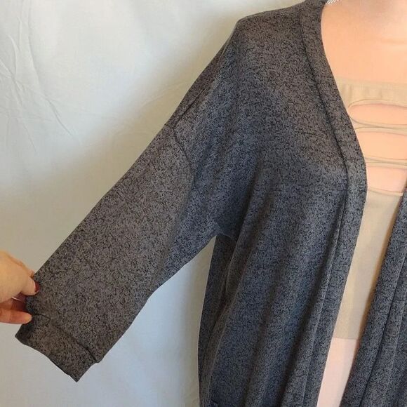 Agnes & Dora Dark Grey Open Knit Midi Cardigan with Pockets XL NWOT - Picture 11 of 16
